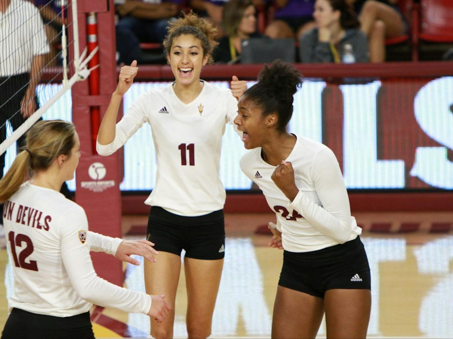 against Texas Southern Saturday, Sept. 19, 2015 at Wells Fargo Arena in Tempe. The Sun Devils defeated the Lady Tigers three games to none (25-15, 25-17, 25-8).