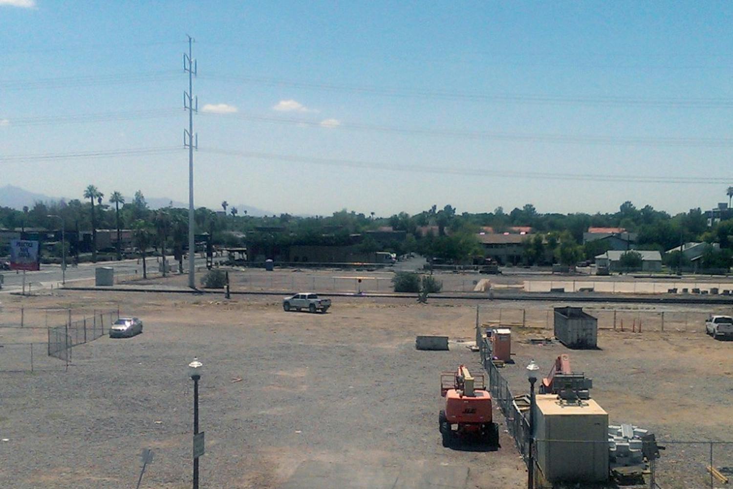 The current empty lot on the northwest corner of&nbsp;Ash Avenue and University Drive where The Local is planned for 2018.&nbsp;