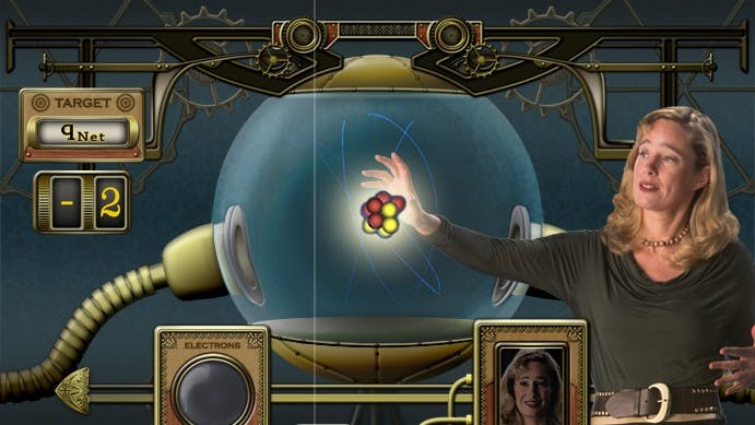 ASU psychology research professor and founder of Embodied Games Mina C. Johnson-Glenburg appears in a 2014 mock-up of what it looks like to play the game&nbsp;"Electron Counter."