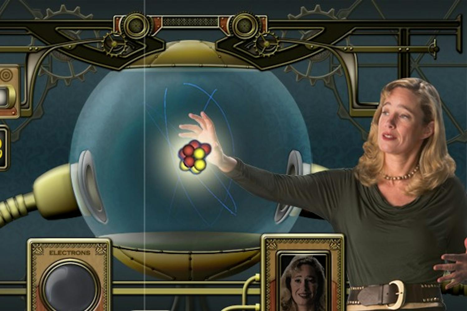 ASU psychology research professor and founder of Embodied Games Mina C. Johnson-Glenburg appears in a 2014 mock-up of what it looks like to play the game&nbsp;"Electron Counter."