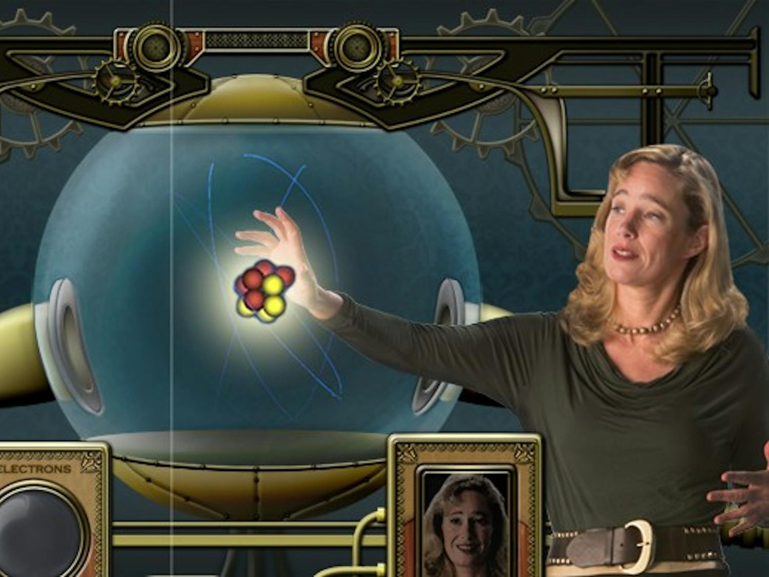 ASU psychology research professor and founder of Embodied Games Mina C. Johnson-Glenburg appears in a 2014 mock-up of what it looks like to play the game&nbsp;"Electron Counter."