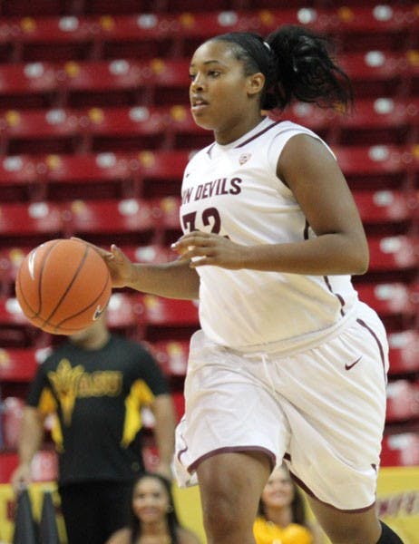 Sophomore forward Jada Blackwell tied her career-high in points with 14 at Providence and contributed another 10 at Boston College, as the Sun Devils won both road games to improve to 5-4. (Photo by Kyle Newman)