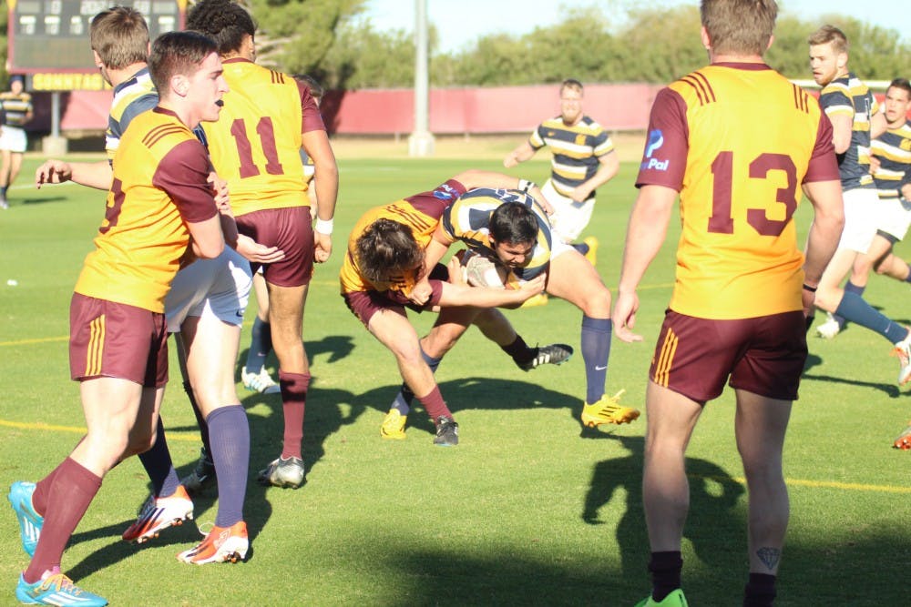 Arizona State’s M. Brennan (12) goes in for the tackle during a match on Monday, Feb. 15, 2016, against California Bears