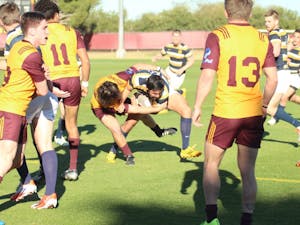 Arizona State’s M. Brennan (12) goes in for the tackle during a match on Monday, Feb. 15, 2016, against California Bears