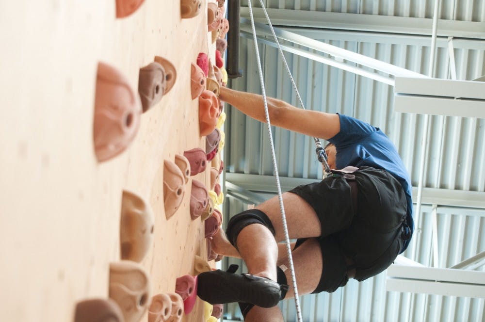 Fulton rock climbs at the Virginia Piper center. Photo by the author.