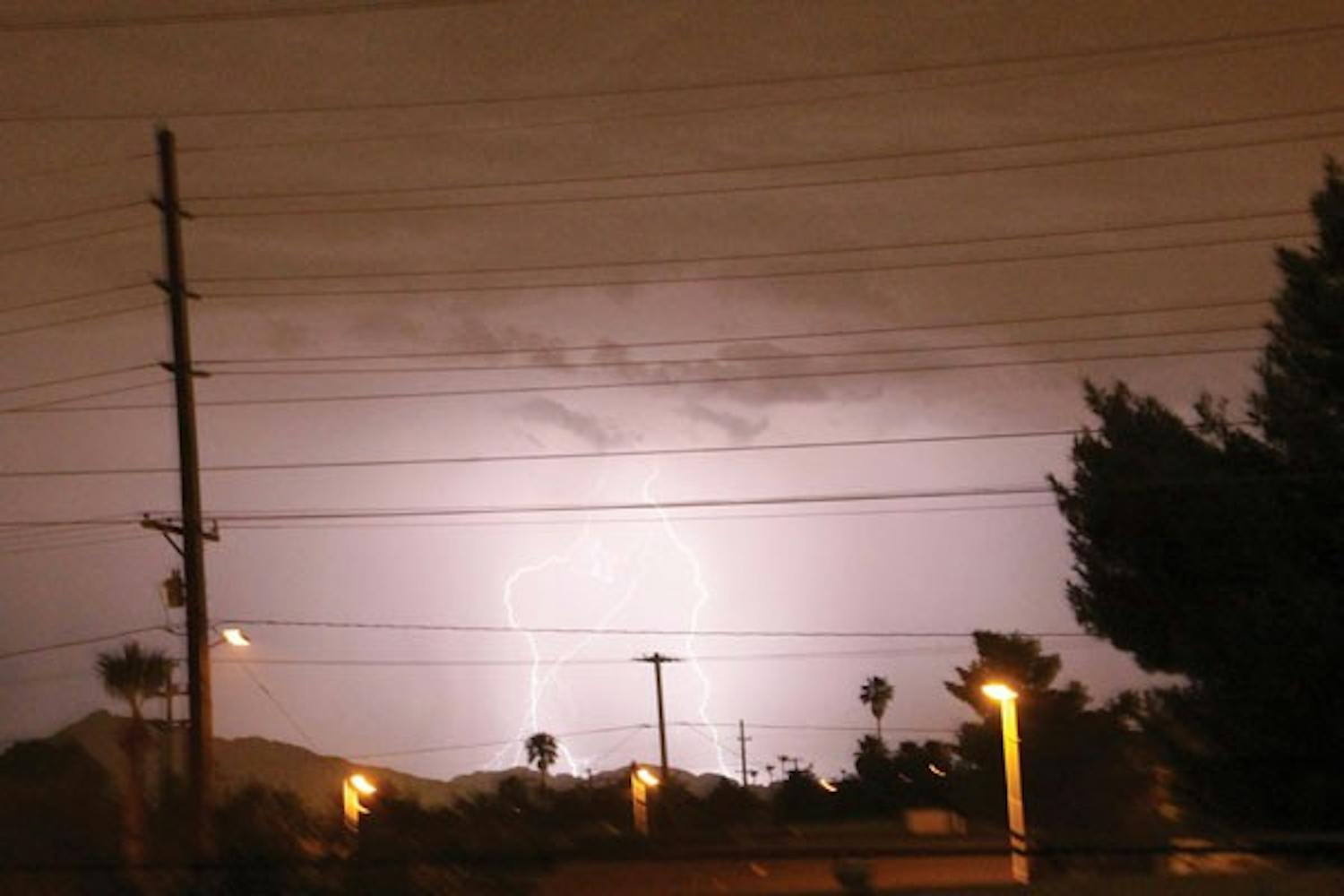 Lightning strikes in the north Valley during Wednesday evening's thunder storm. (Photo by Shawn Raymundo)