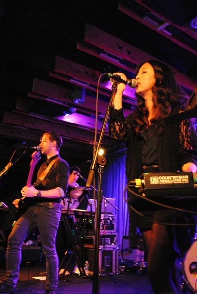 TECHNICOLORS: Alisa Xayalith and Thom Powers of The Naked and Famous perform on Tuesday night at Crescent Ballroom in Phoenix. (Photo by Monica Arevalo)