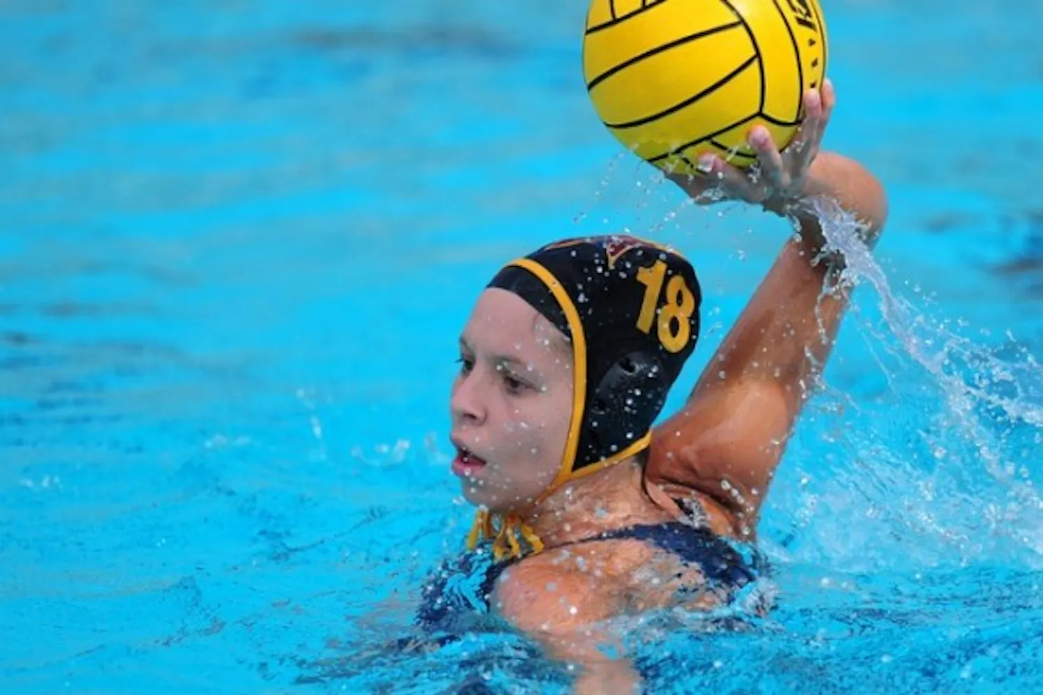 Then-freshman Izabella Chiappini is pictured in an ASU water polo game in 2014 (Photo courtesy of ASU)