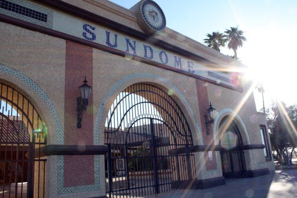 Constructed in 1980 the ASU Sundome Center for the Performing Arts has been approved for sale by the Arizona Board of Regents for $2 million to a firm that intends to tear down the structure and rebuild on the land in Sun City West. The now-vacant building has hosted artists such as Bob Hope, Lawrence Welk and Bob Dylan. (Photo by Jessie Wardarski)
