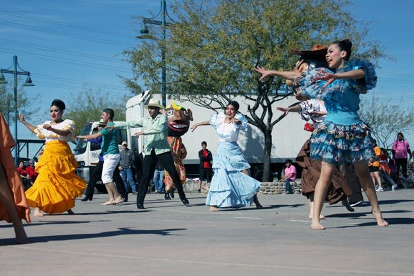 High school students show off their dance moves at the East Valley Regional Unity Walk to celebrate the diversity in the valley Saturday morning at Tempe Beach Park. (Photo by Jenn Allen)