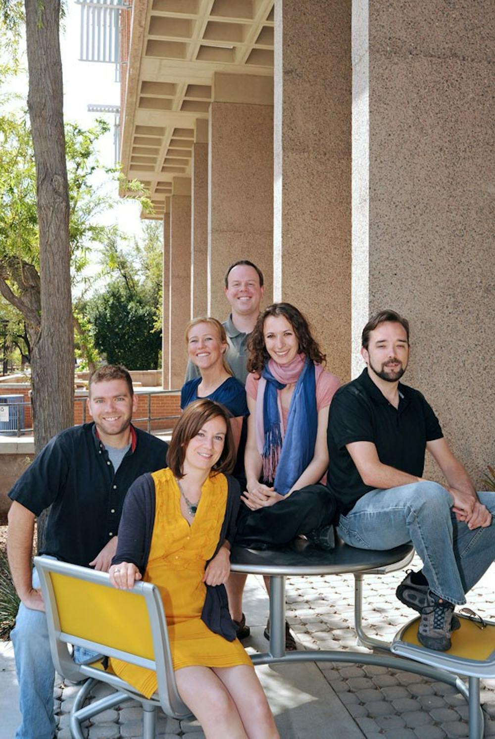 GREEN JOURNAL: (Pictured from left to right) Robert Homer, Maren Mahoney, Haley Paul, Robert Meyers, Sandra Rodegher and Zachary Hughes published the first issue of their online journal, The Sustainability Review, earlier in the month. (Photo Courtesy of Tim Trumble)