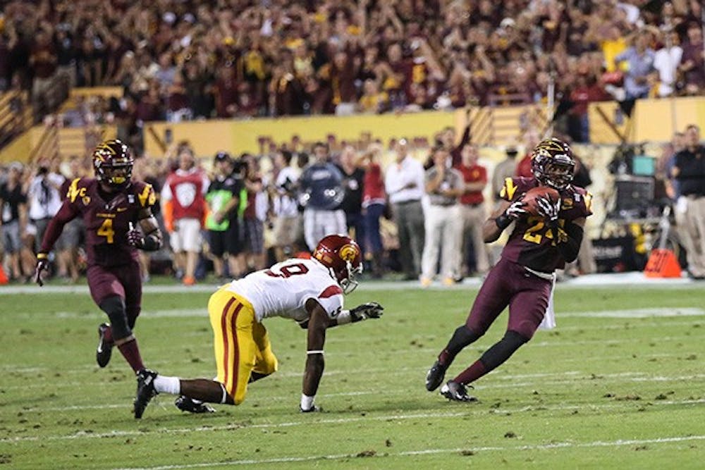 ASU will travel to Dallas, Texas to face Notre Dame this weekend. This game doesn’t count toward ASU’s goal of winning the Pac-12 championship, but coach Todd Graham said Saturday is still significant, largely because the Sun Devils (3-1, 1-1 Pac-12) could make history. (Photo by Arianna Grainey)