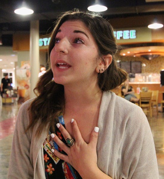 “I wasn’t for either candidate. What’s interesting to me is that most people were voting for Romney because they didn’t want Obama, or voting for Obama because they didn’t want Romney. Personally, that’s not something that I wanted to do. Although I didn’t like either, … I favored (Obama) because I felt like between the two, there’s more chance of all humans having equal rights.” -- Marisa Khachadoorian, Freshman, Art Studies
