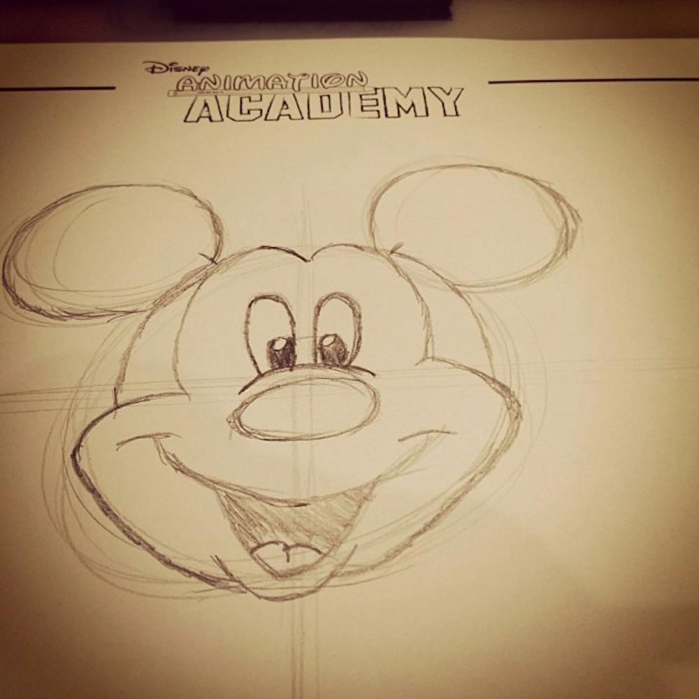 A drawing by Tom Black. At the animation studio in Disney’s California Adventure (in Disneyland Resort) you can learn how to draw Disney characters! Photo courtesy Tom Black