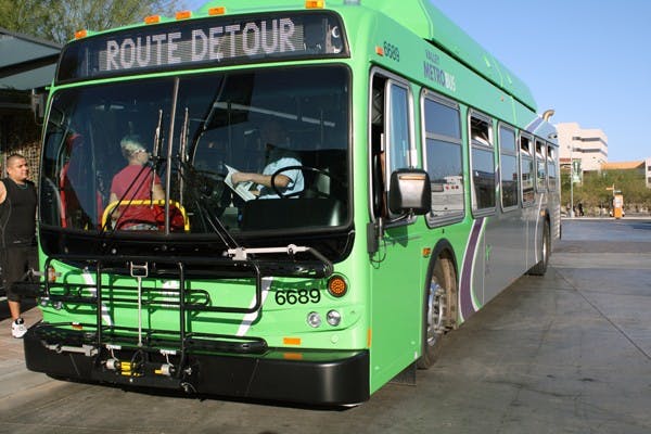 The bus strike in Phoenix may be coming to an end by Friday morning as Veolia Transportation and Amalgamated Transit Union 1433 came to a "handshake" agreement with the help of Phoenix Mayor Greg Stanton on Wednesday. The UTA members will vote on Thursday morning at a special Phoenix City Council to the agreements made by both sides. (Photo by Jessie Wardarski)