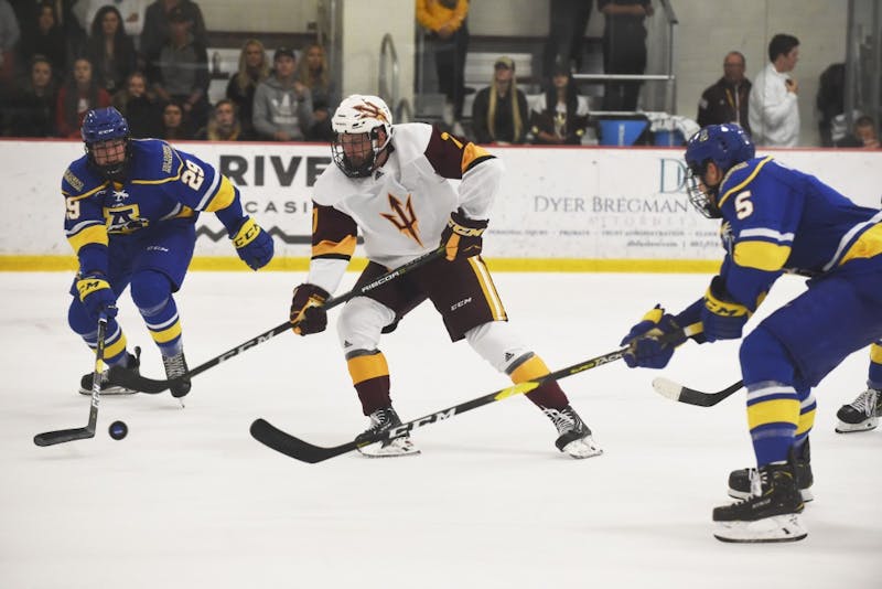 ASU men's hockey shuts out the Alaska Fairbanks 3-0 in season opener