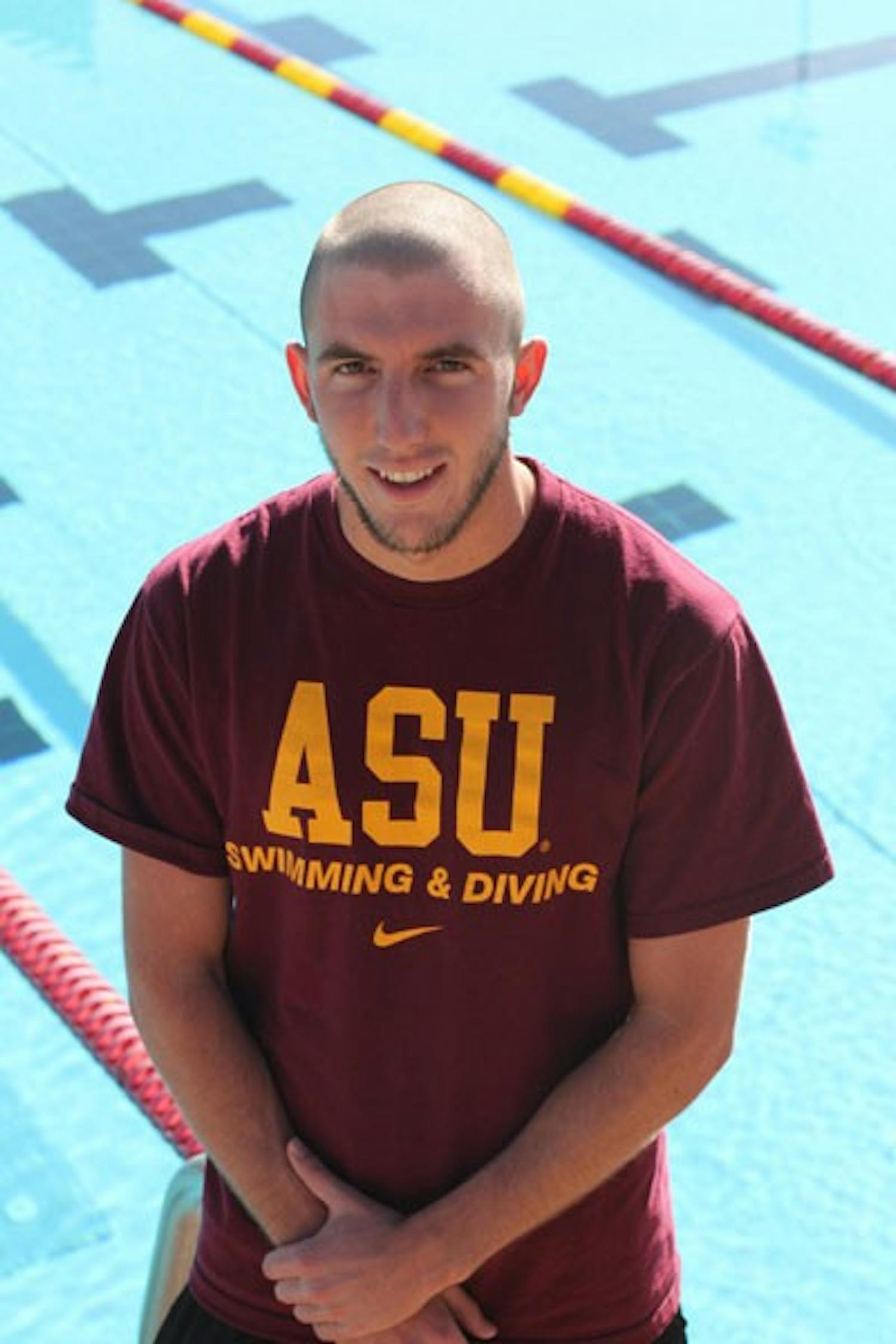Steady as he goes: ASU senior swimmer Max Laney has shown consistent improvement throughout his Sun Devil career. (Photo by Nikolai de Vera)