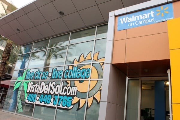 Wal-Mart is opening in the retail section of Vista Del Sol. The story plans on providing convenient shopping for ASU students. (Photo by Laura Davis)