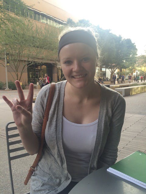 Sophomore Kara Robertson is a nutrition major. (Ryan Santistevan/The State Press)