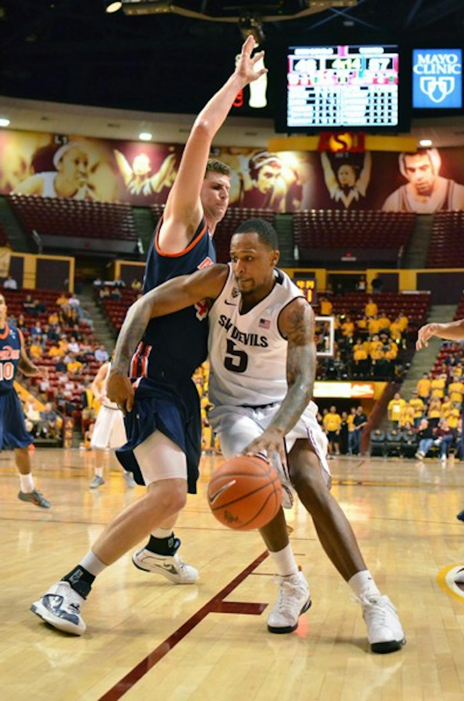 Kyle Cain drives around a defender in ASU’s loss to Pepperdine on Nov. 15, 2011. The Sun Devils look to break their two-game losing streak against Washington. (Photo by Aaron Lavinsky)