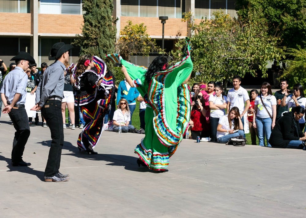 A ballet folklorico group danced during the lunch hour for the students at M.E.Ch.A's 7th Annual Youth Conference on Friday.