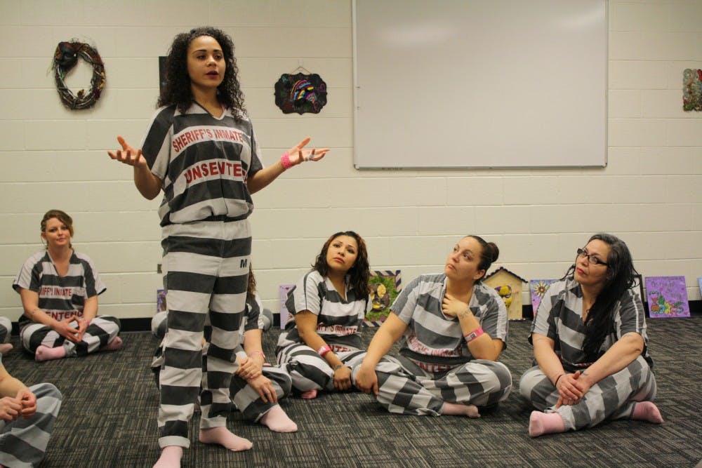 Women in Estrella Jail&nbsp;perform their final art presentation through 'Journey Home',&nbsp;an annual&nbsp;arts residency program facilitated through ASU Gammage, in&nbsp;Phoenix, Arizona. on Saturday, April 2, 2016.