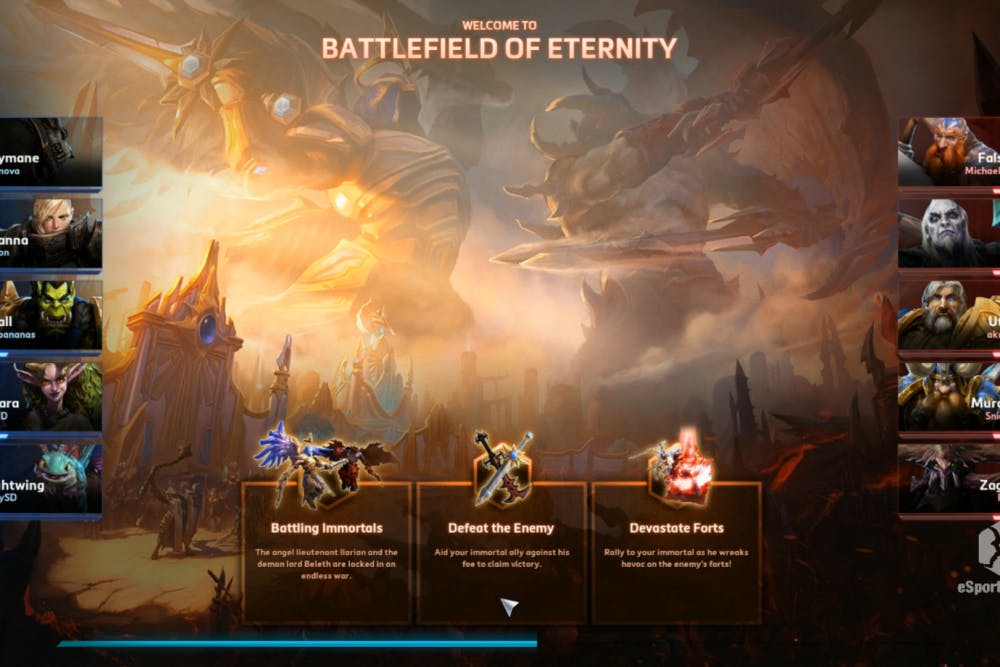 Team compositions for the second game of the Collegiate Colosseum finals on the Battle Field of Eternity. 