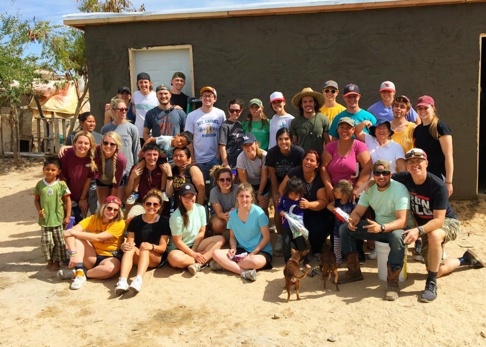 Young Life students who participated in the Mexico Housebuilding trip from Feb. 24 to Feb. 26, 2017 pose for a picture in Rocky Point, Mexico.