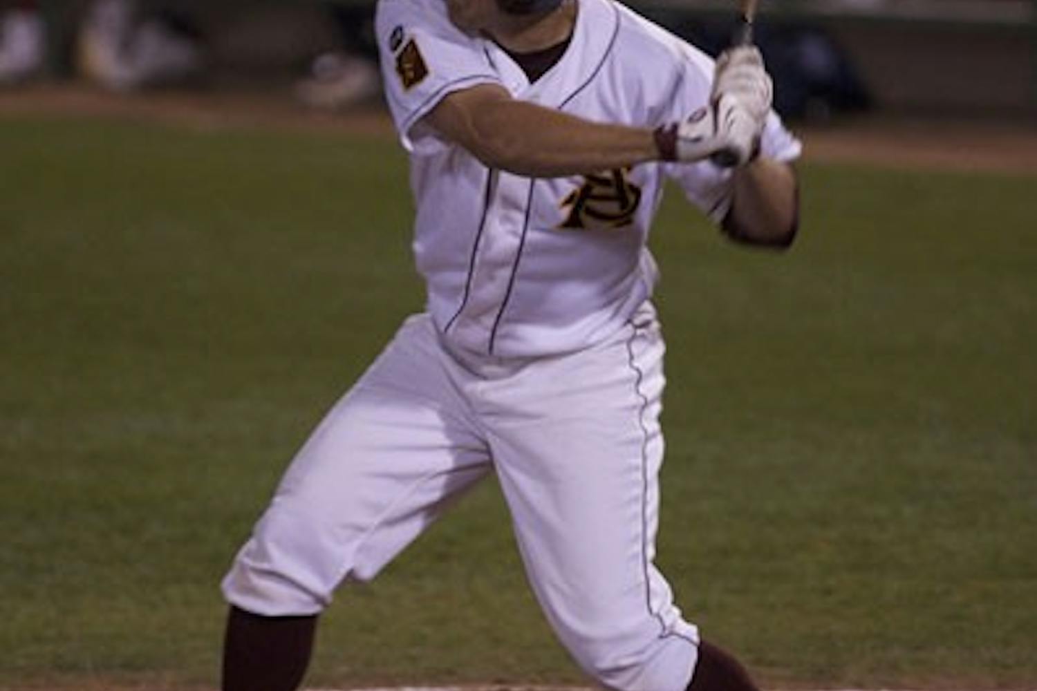 SCORING MACHINE: ASU sophomore Johnny Ruettiger went 2-for-3 with four runs scored in the Sun Devils’ 15-0 rout of San Diego Monday night at Packard Stadium. (Photo by Scott Stuk)