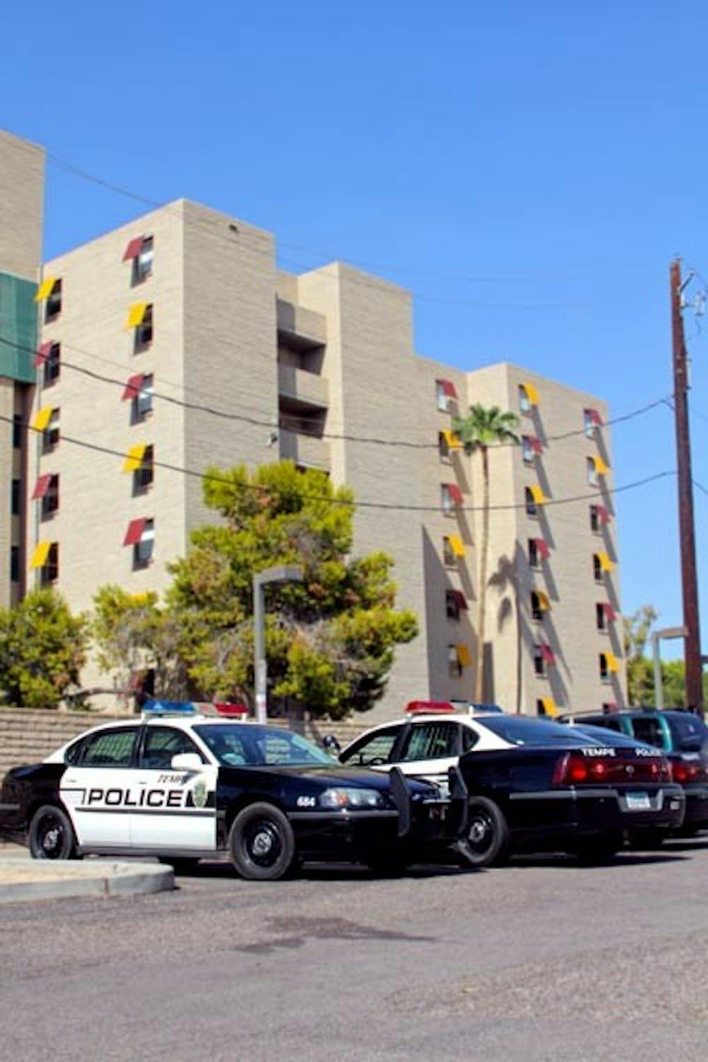 A SAFER CAMPUS: Tempe police keep a watchful eye over ASU dormitories, strengthening their surveillance over the campus's North, Center, and South neighborhoods. (Photo by Andy Jeffreys)