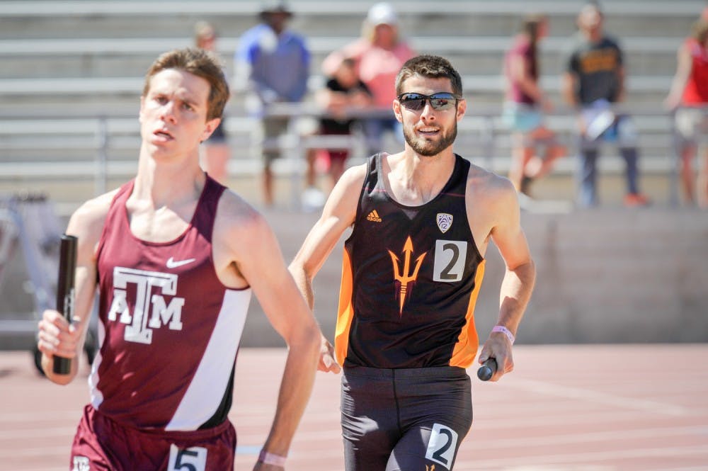 Ryan Herson runs the first leg of the Men’s 4x800 meter relay&nbsp;for ASU track and field&nbsp;during Saturday’s event at the 2016 Baldy Castillo Invitational at Sun Angel Stadium in Tempe, AZ on&nbsp;March 19, 2016.