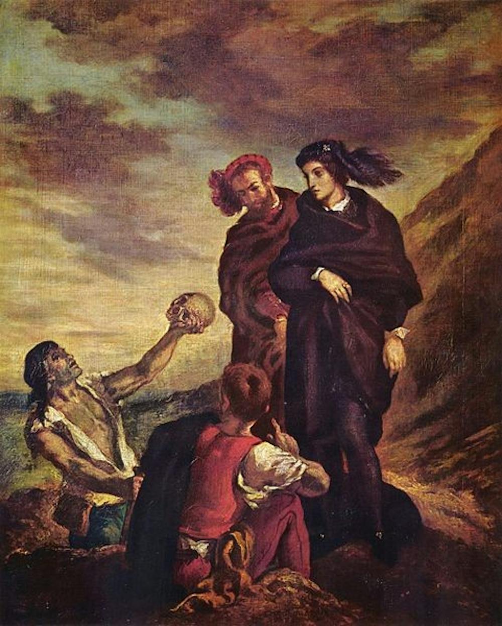 The "gravedigger scene" from Hamlet  by Eugène Delacroix (1839 ) (Photo Courtesy of DIRECTMEDIA Publishing)