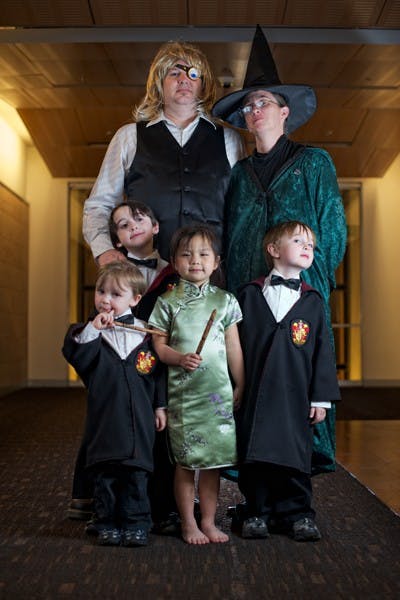 DANCE OF CHAMPIONS: During the witching hour on Saturday, wizards and muggles alike joined together in the Memorial Union for the inaugural Harry Potter Yule Ball. The event was organized by Dumbledore's Army, a collection of ASU Harry Potter enthusiasts. A costume contest, dance-off and wand workshop were among the evening's activities. (Photo by Michael Arellano)