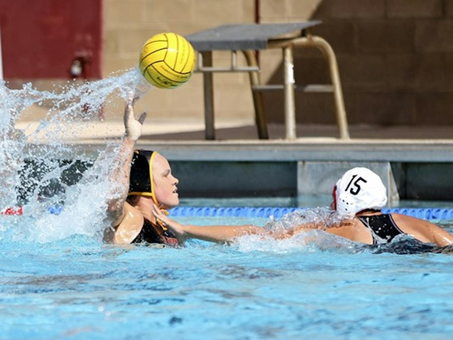 Alicia Brightwell passes the ball in a game against San Diego State on March 3. Brightwell and the Sun Devils upset No. 4 Cal for ASU’s first victory over the Golden Bears in three seasons. (Photo by Sam Rosenbaum)