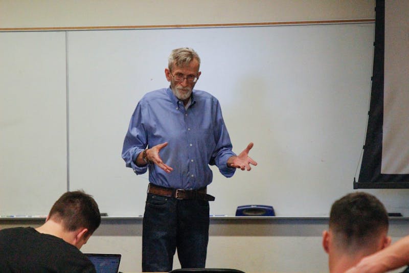 ASU professor and director of the Office for Veteran and Military Academic Engagement, Mark Von Hagen, teaches a special topics class in Tempe, Arizona, on Monday, March 12, 2018.