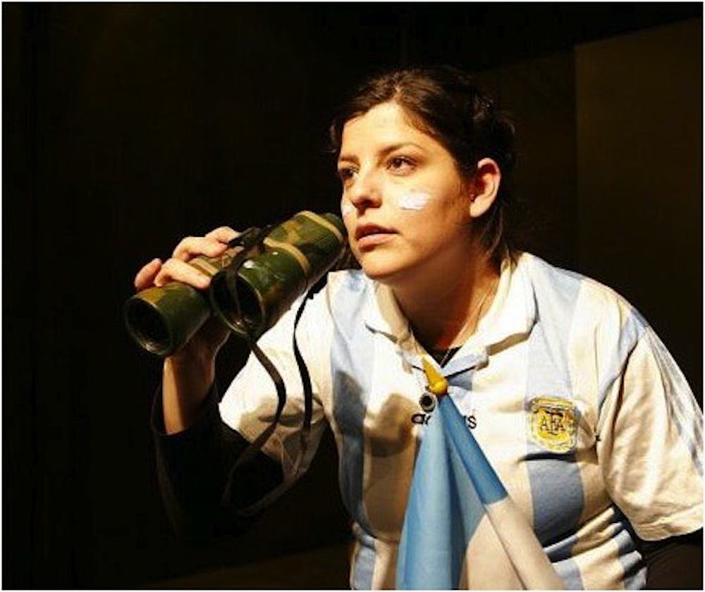 Anzoategui performing her one-woman show, "Ser." Photo from thesmilingspiderblog.com