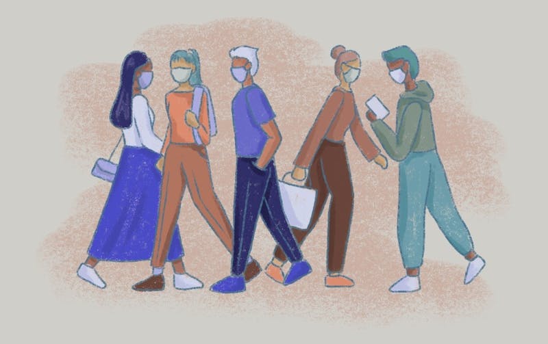 "I experienced this burden of personal responsibility, the covert terror that any action taken outside of the safety of my sheltered home could have an unintended ripple effect resulting in the death of a stranger's loved one." Illustration Published on Sunday Oct. 11, 2020.