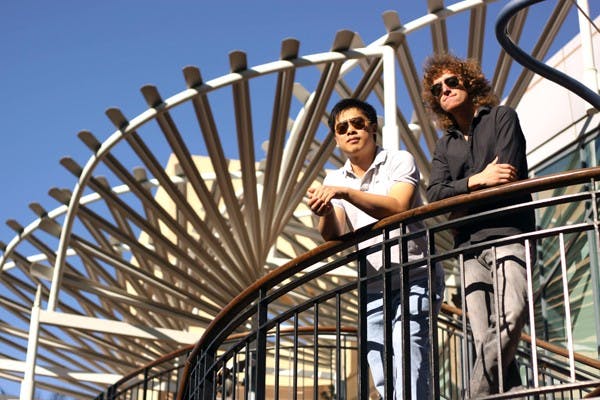 VANTAGE POINT: Senior finance major J.J. Tang and senior mechanical engineering major Gordon Freirich have received funding from EDSON to put their ergonomically improved wheelchairs on the market, hopefully within the next several months. (Photo by Lillian Reid)