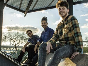 Local band, People Who Could Fly from left to right: Josh Paige, James Mills, and Jacob Paige pose for a portrait at Tempe Beach Park on Tuesday, Feb. 28, 2017