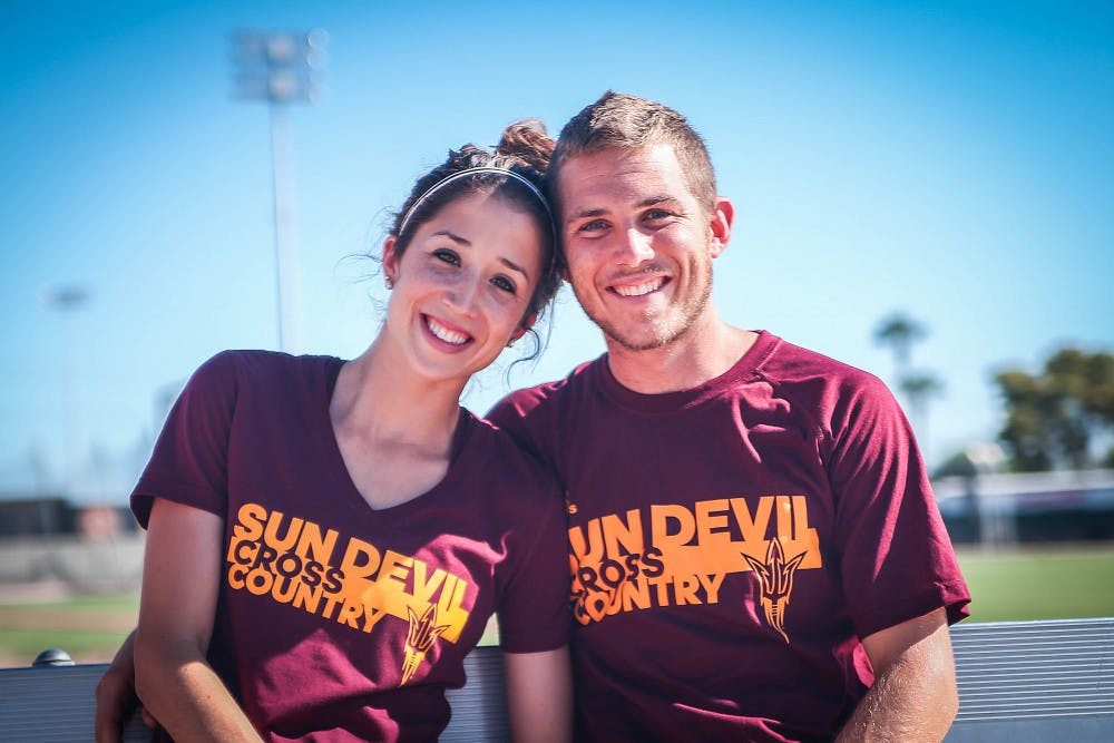 C.J. and Chelsey Albertson, RS senior and RS junior respectively, long distance runners on the ASU cross country team, photographed on the morning of Wednesday, Aug. 31st, 2016.