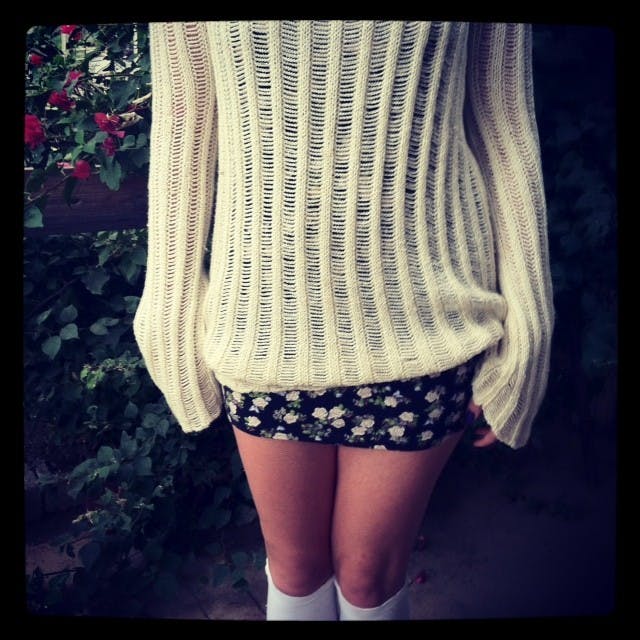 Now wear a giant sweater for both comfort and style. Photo courtesy of Cole Kiburz.