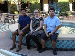 From left, Michael Childs, Natasha Snider and Frank Melgar, who make up the Snider ticket, pose for a photo