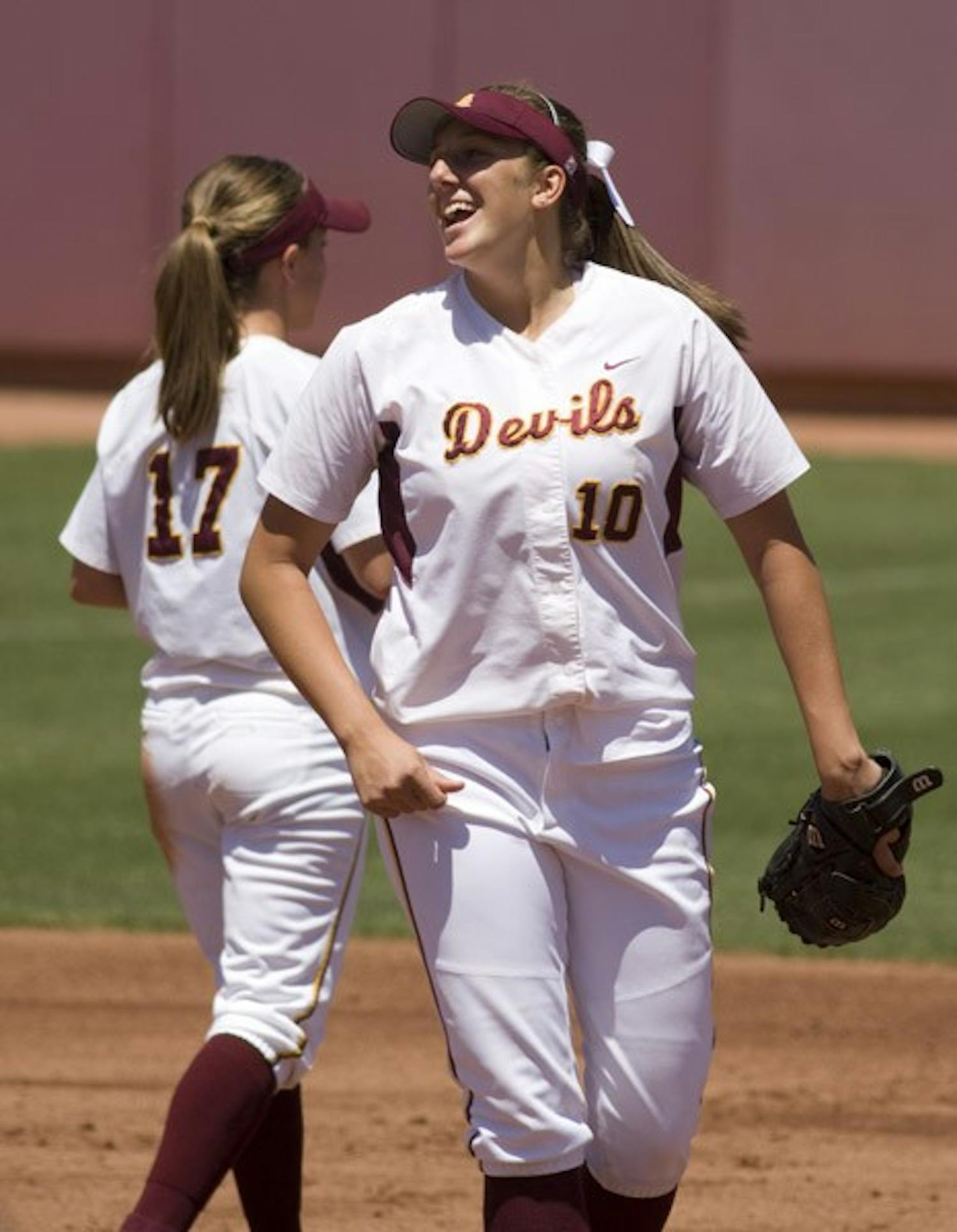 Arm Strength: ASU junior pitcher Hillary Bach works from the mound during a game last season. Bach has 56 career wins and is the most experienced pitcher on the Sun Devils’ roster this year. (Photo by Scott Stuk)