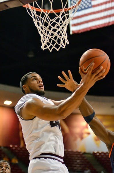 LOOKING UP: ASU junior Trent Lockett goes for the reverse layup during the Sun Devils’ loss to Pepperdine on Tuesday. ASU faces a stern test on Friday against New Mexico, who is already 3-1. (Photo by Aaron Lavinsky)