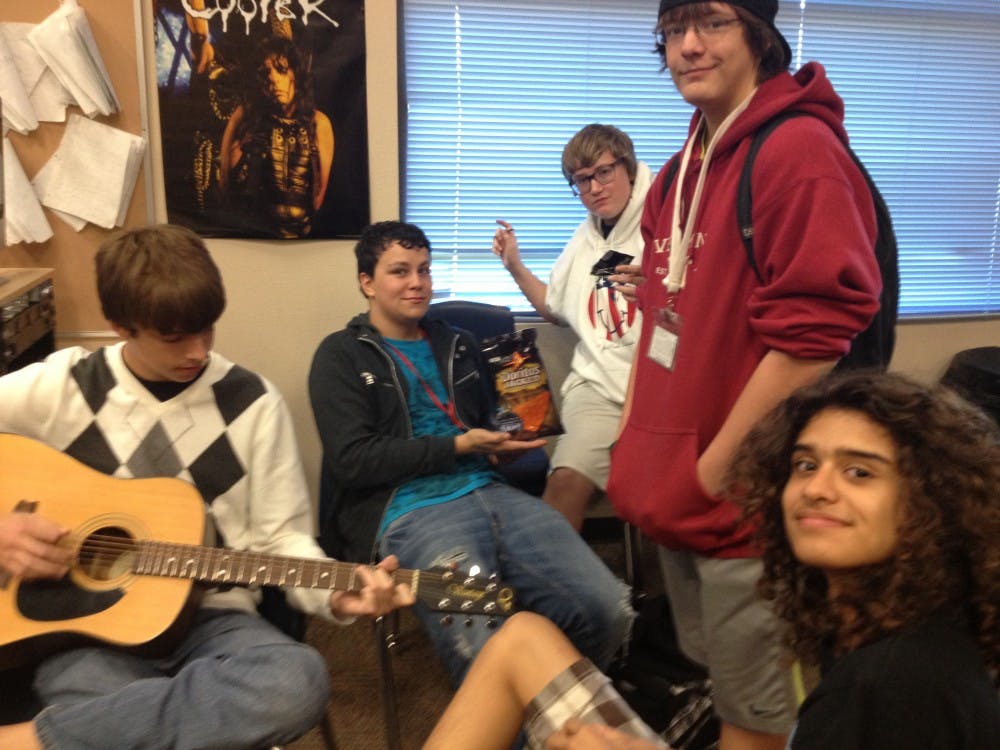 Arcadia High School students working along with the beat. Photo by Alec Damiano.