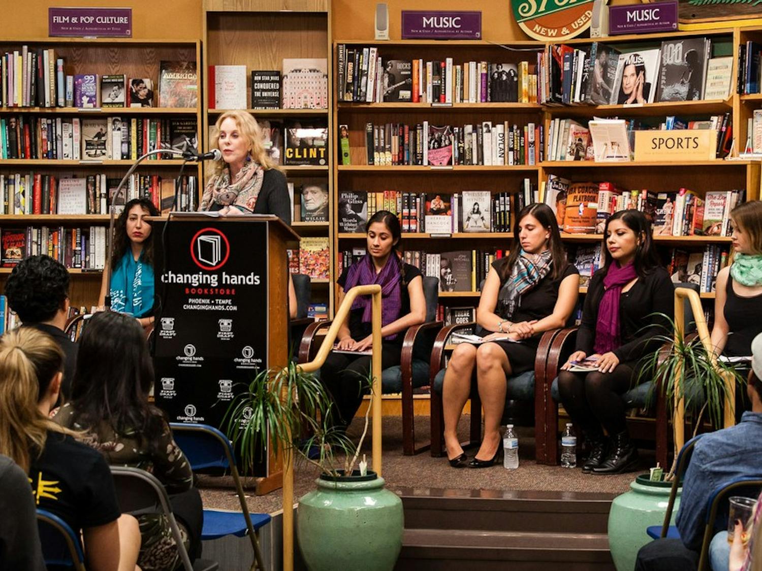 ASU students, professors and instructors participate in a reading on Oct. 8, 2015, at Changing Hands Bookstore in Tempe.