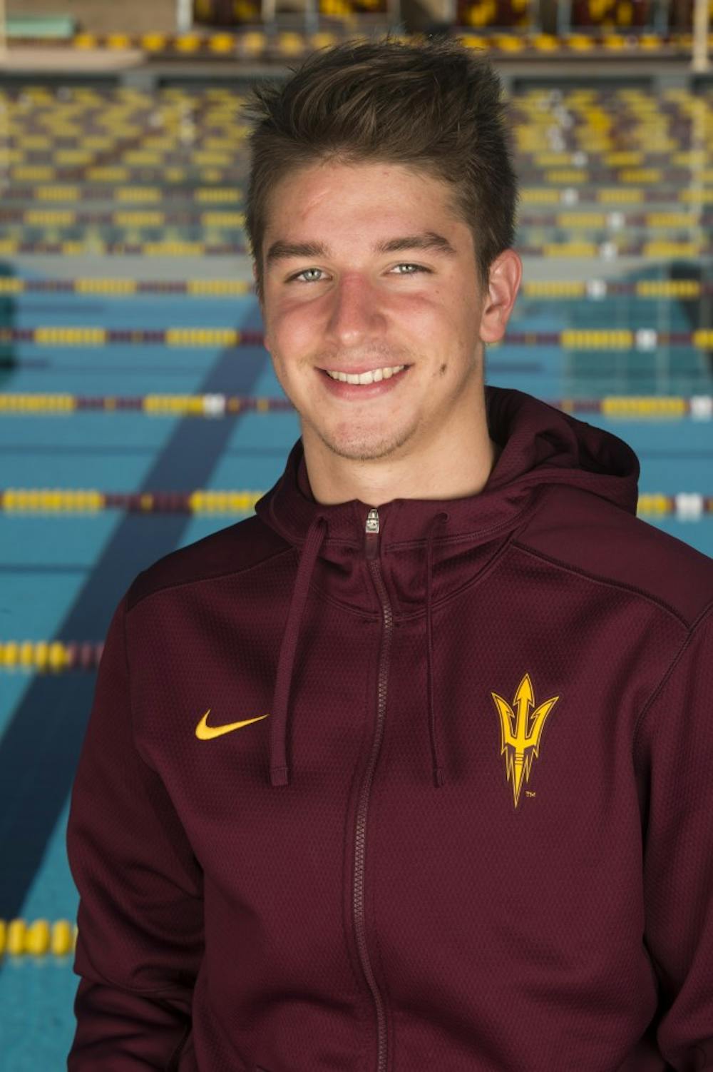 Hungarian sophomore Richard Bohus set the ASU record in the 100 backstroke with a time of 47.16 in 2014. Bohus, a 2012 Olympian, is looking to return from injury for the Pac-12 Championships. (Photo courtesy of Sun Devil Athletics)