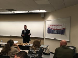 ASU College Republican Club hosts Maricopa County School Superintendent Steve Watson at a meeting on March 2, 2017.&nbsp;