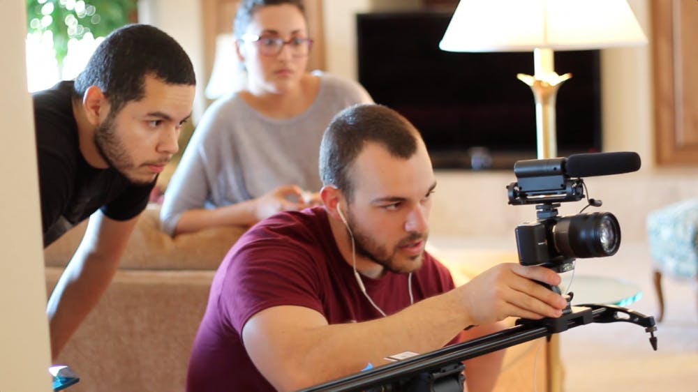 Victor Vargas, left, Colton Tricic,&nbsp;center, and Janett Salas&nbsp;at the home of Robert DeProspero in Scottsdale, Arizona.&nbsp;