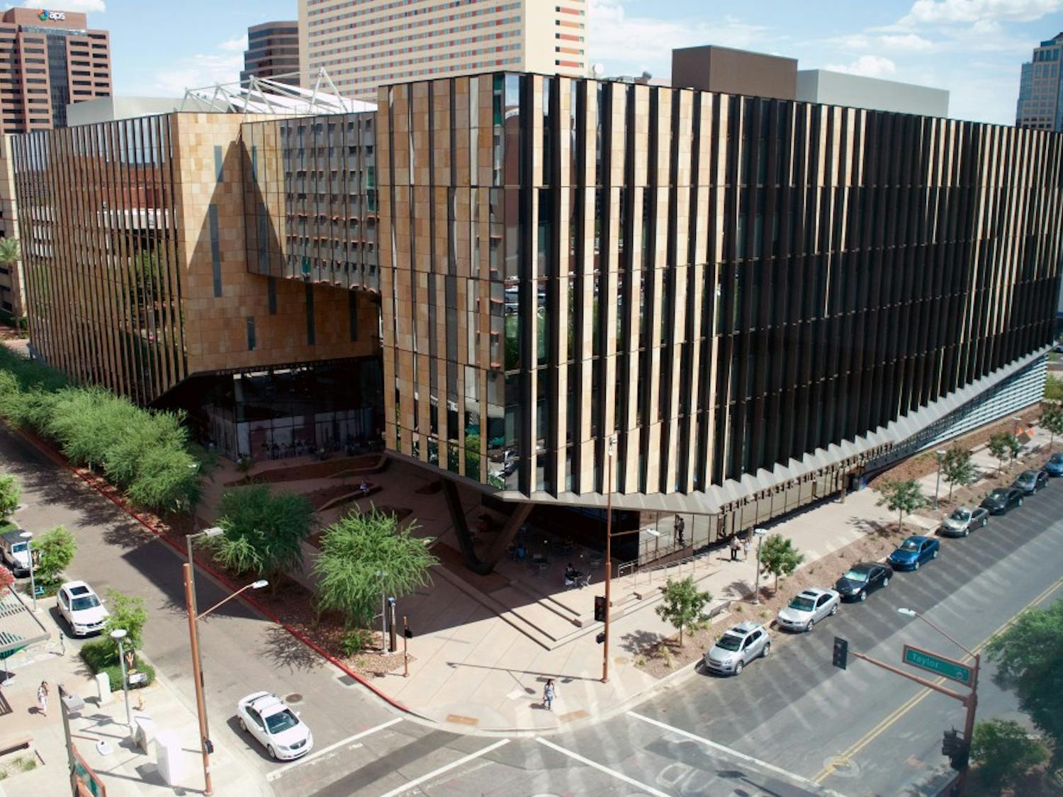 The Arizona Center for Law and Society on the Downtown Phoenix campus is seen on Monday, Aug. 22, 2016. The school's new building opened this semester after more than two years of construction.